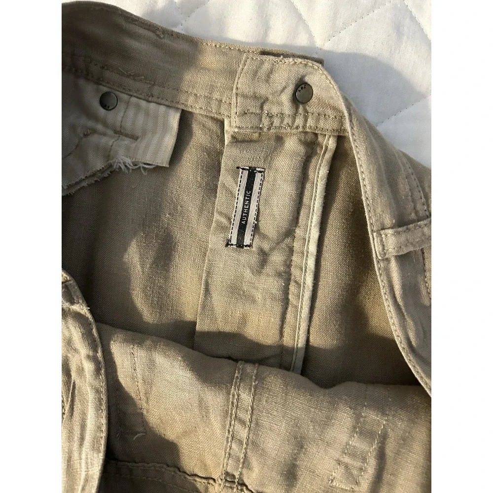 John Varvatos USA‎ Linen Trousers 36 Regular Khaki Quiet Luxury Coastal Resort